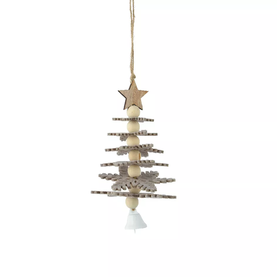 Decorazione natalizia sospesa in feltro (H17 cm) Albero incantato Grigio