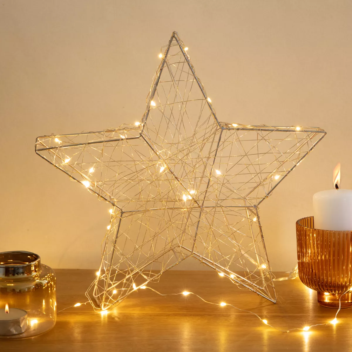 Stella luminosa  Clissy a pile Bianco caldo 30 LED
