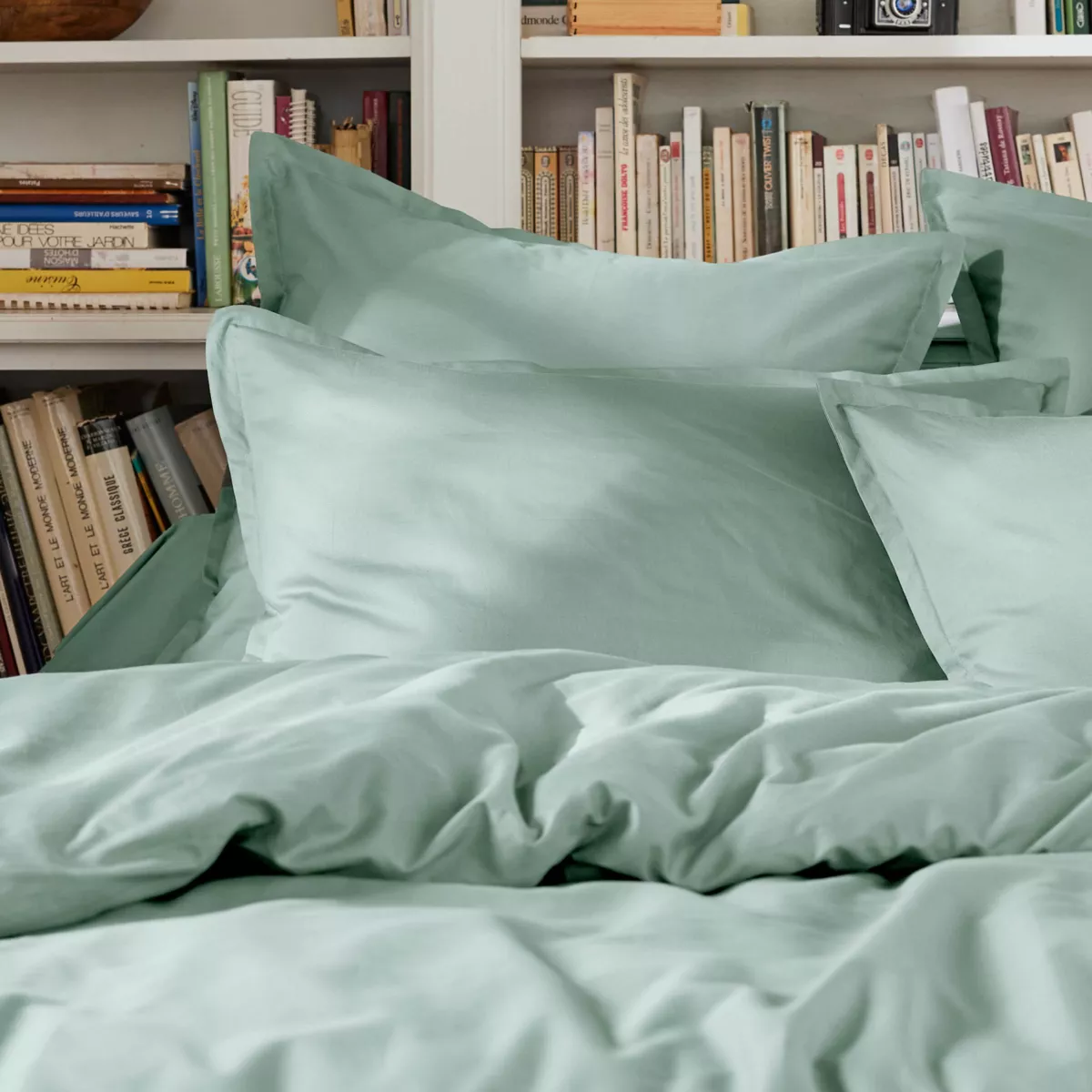 EM - Housse de couette 280 x 240 cm Percale unie CALI Eucalyptus