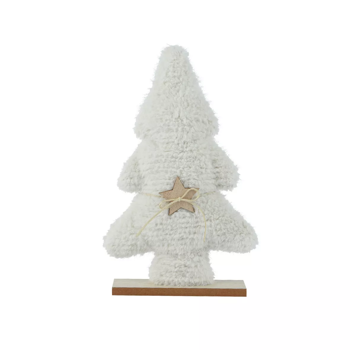 Albero di Natale in finta pelliccia da tavolo (H38 cm) Neve Bianca