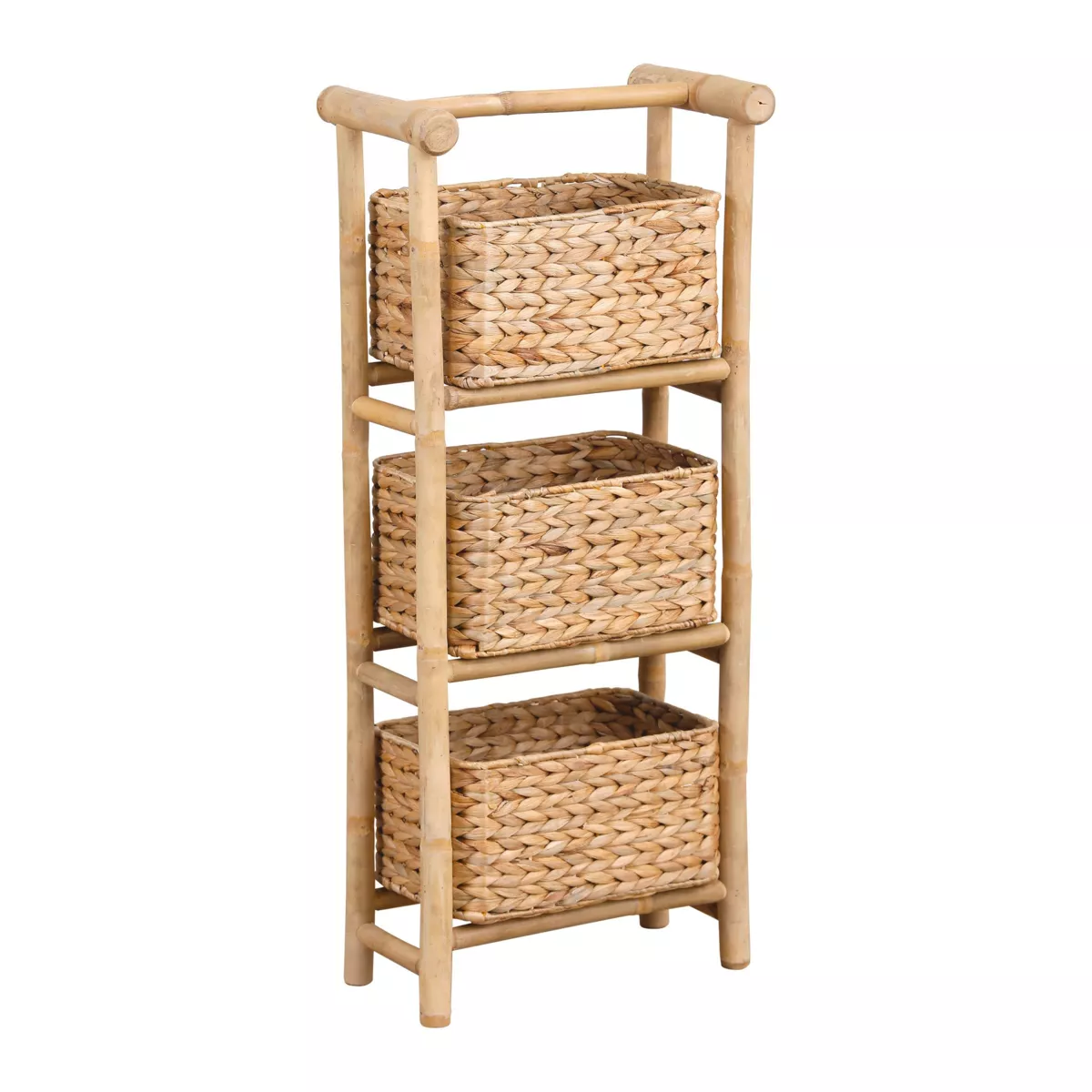 Mueble 3 cestas bambú y jacinto de agua (H91 cm) Bali