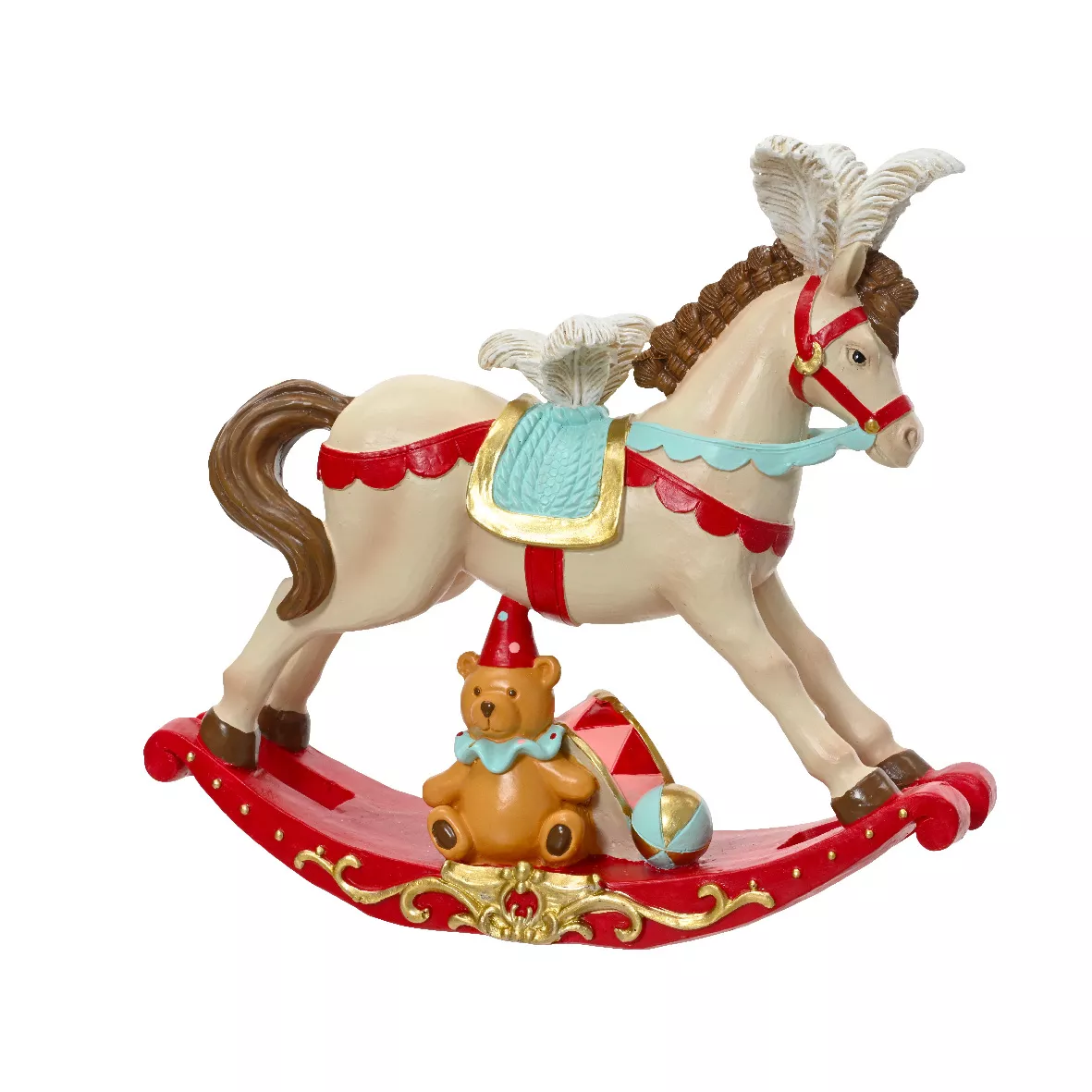 Cavallo a dondolo (H18 cm) Circo di Natale