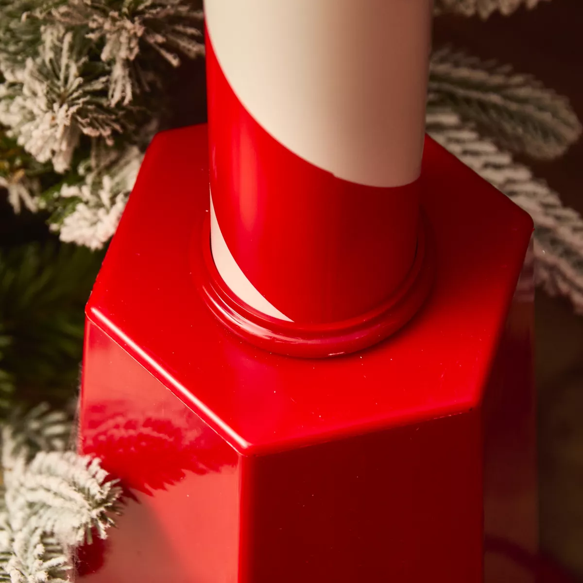 Lámpara de pie doble iluminada 66 LED (H188 cm) Navidad Mágica Roja