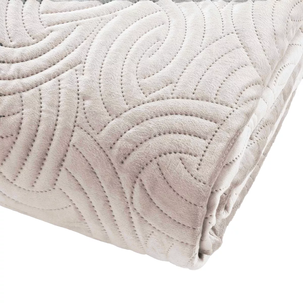 Colcha acolchada y dos fundas de almohada (240 x 260 cm) Solange Marfil