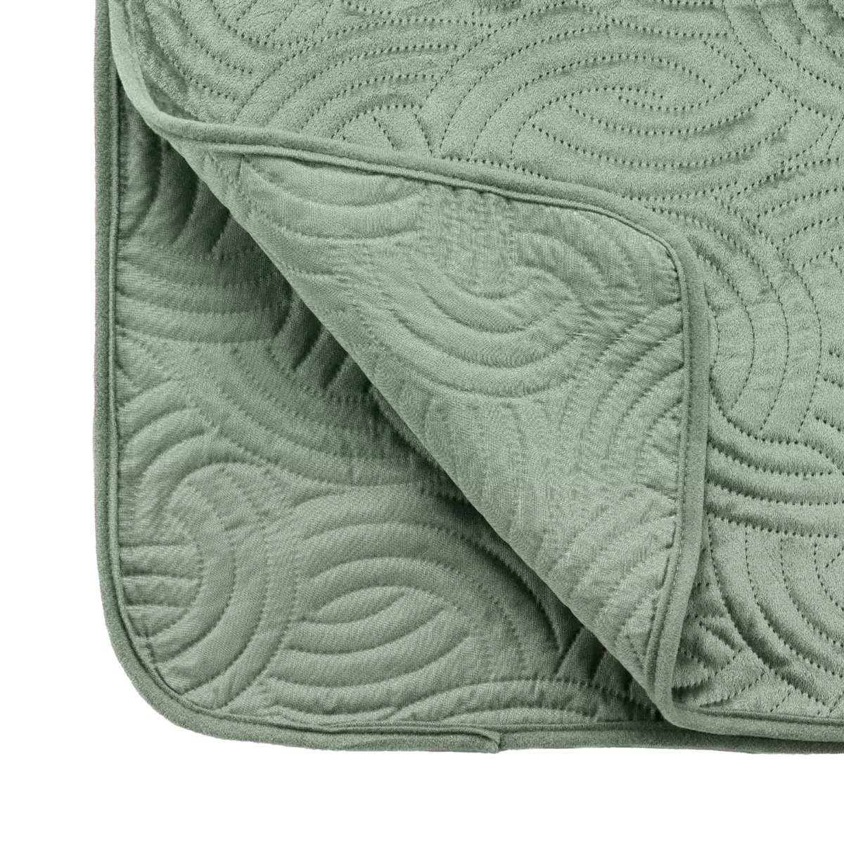 Colcha acolchada y dos fundas de almohada (240 x 260 cm) Solange Verde Pino