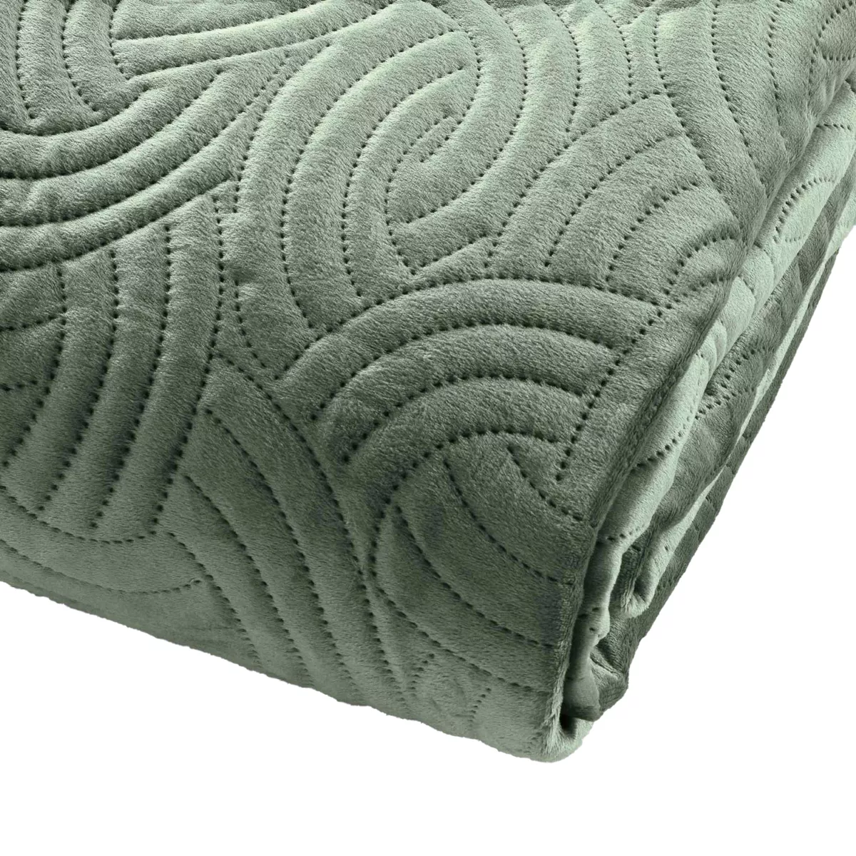 Colcha acolchada y dos fundas de almohada (240 x 260 cm) Solange Verde Pino