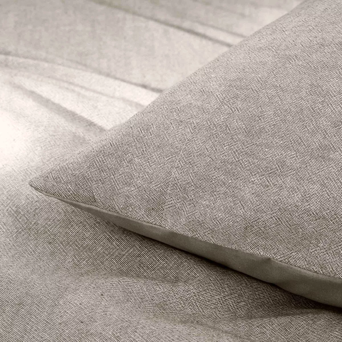 Parure 3 Pices (240 x 220 cm) Meline Anthracite, 100% Coton Fils Teints