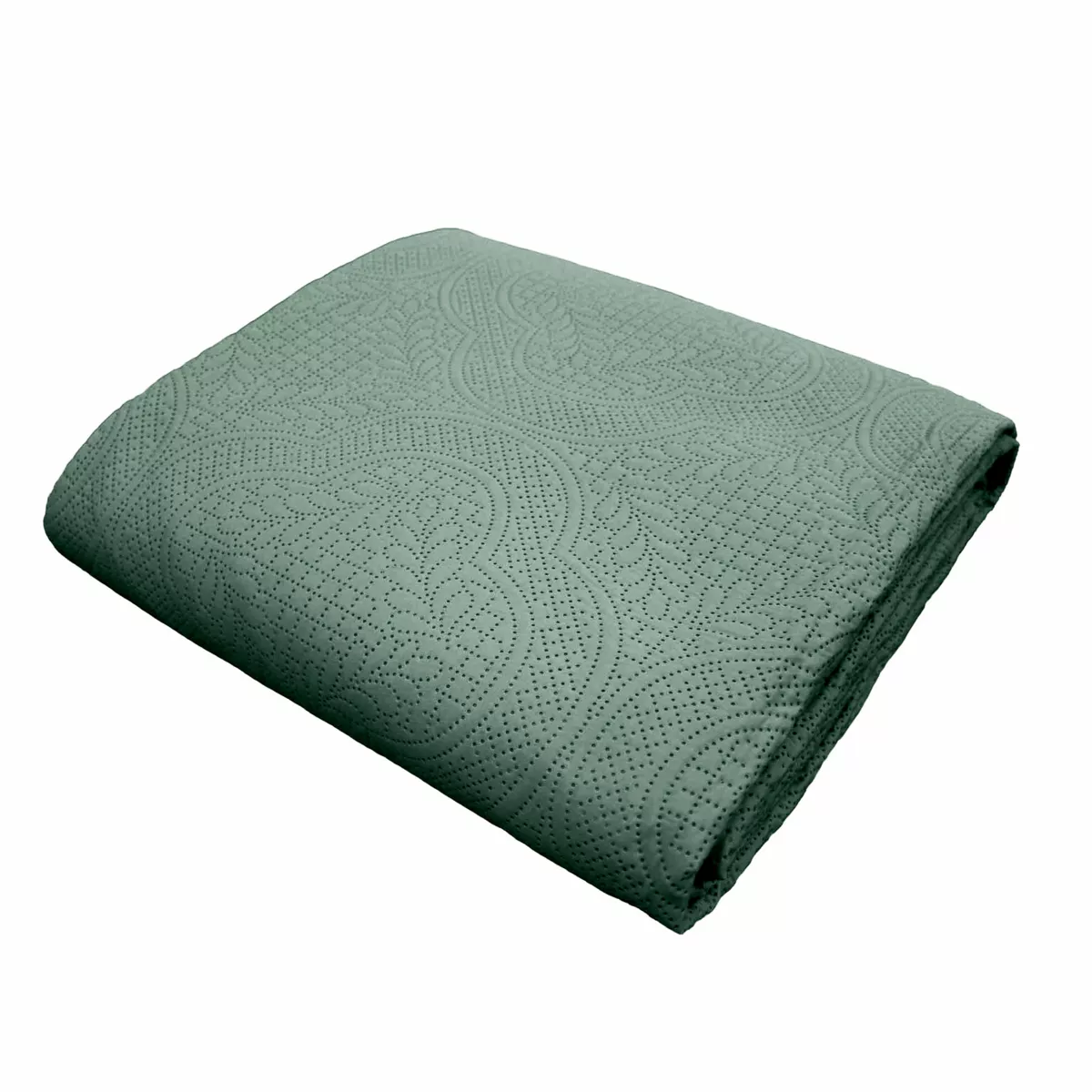 Colcha acolchada y dos fundas de almohada (220 x 240 cm) Romane Verde Pino