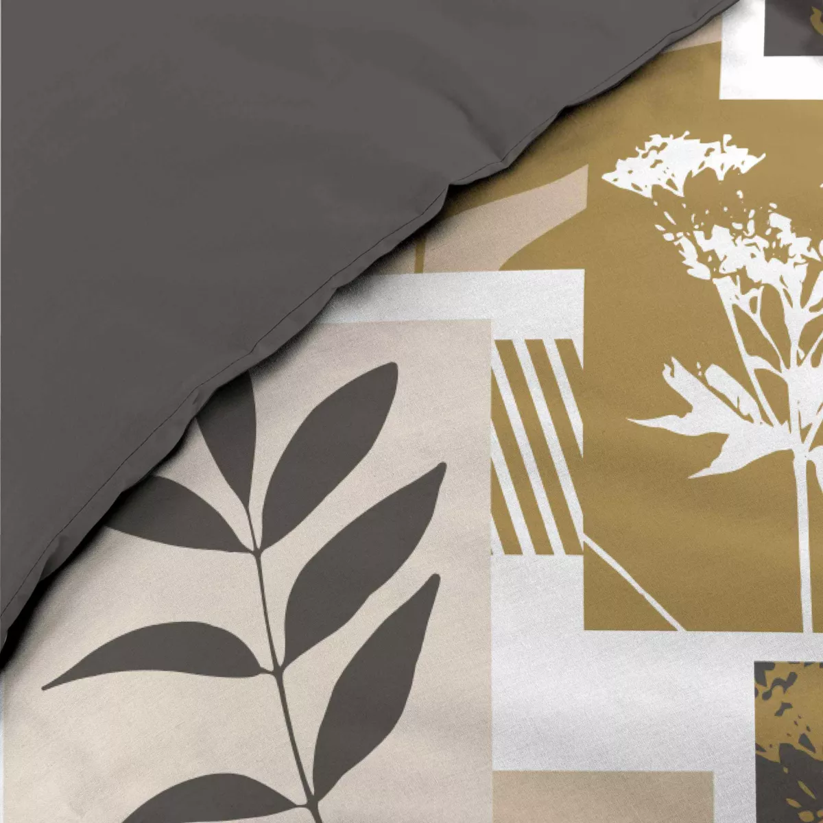 Funda de edredón y dos fundas de almohada de algodón (240 x 220 cm) Utopia Beige