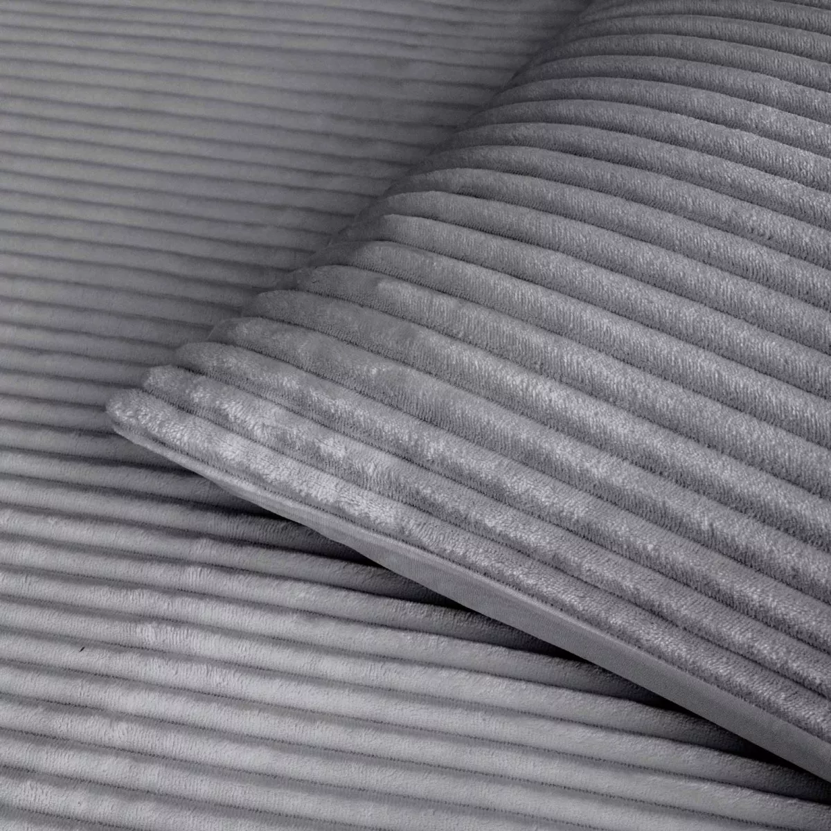 Bettbezug und zwei Kissenbezüge Flanell (240 x 220 cm) Veloutea Anthrazitgrau