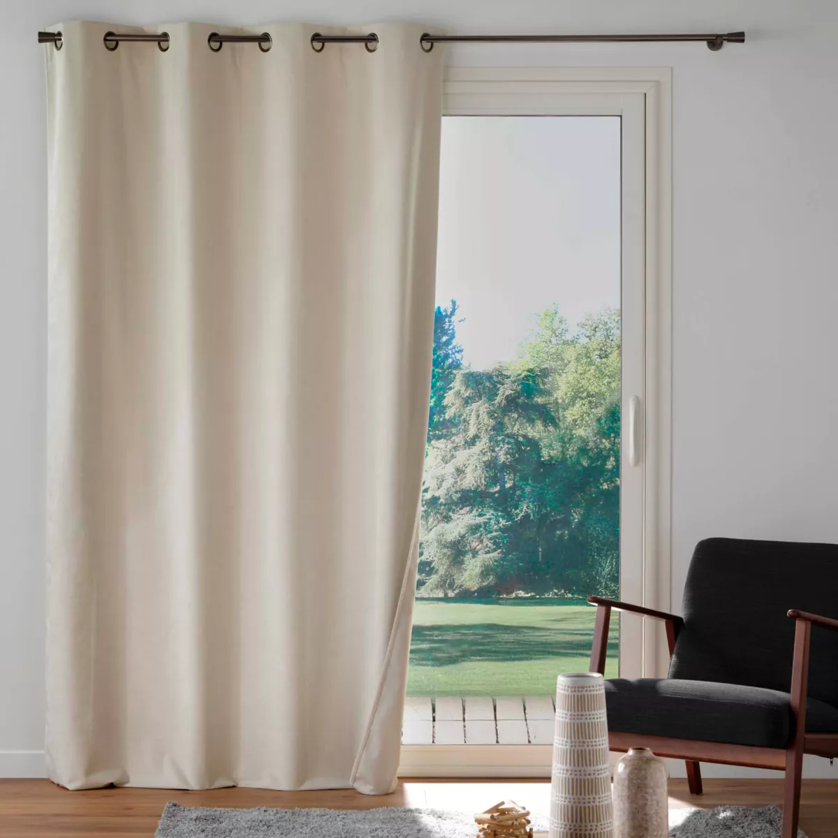 Tenda oscurante in velluto (140 x 260 cm) Olympe Ecru