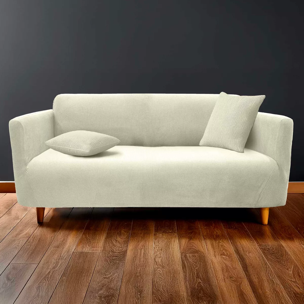 Protge CanapŽ Extensible (225 x 245 x 60 cm) Sacha Blanc, Polyester GaufrŽ