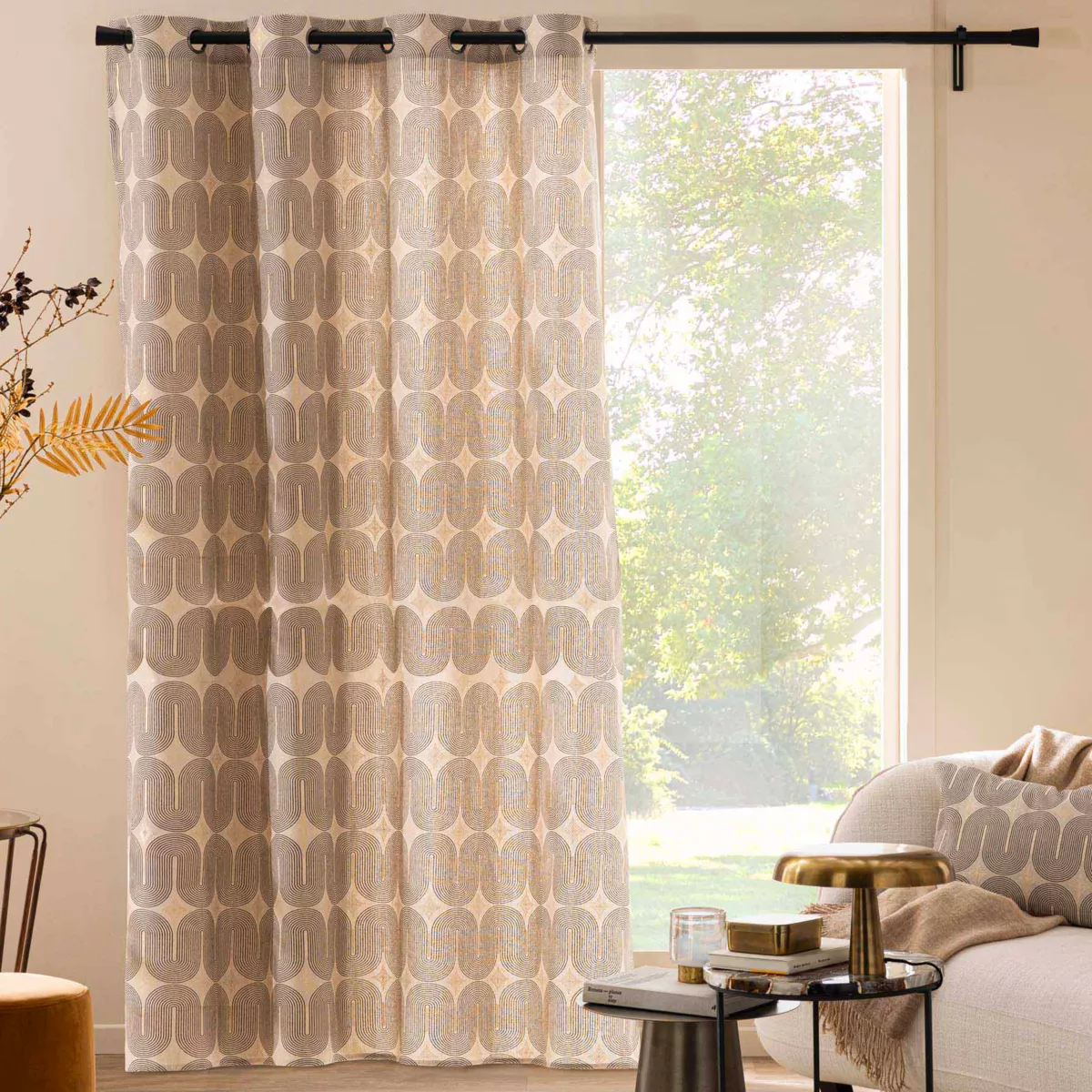 Tenda in cotone (140 x 280 cm) Ondine Nero