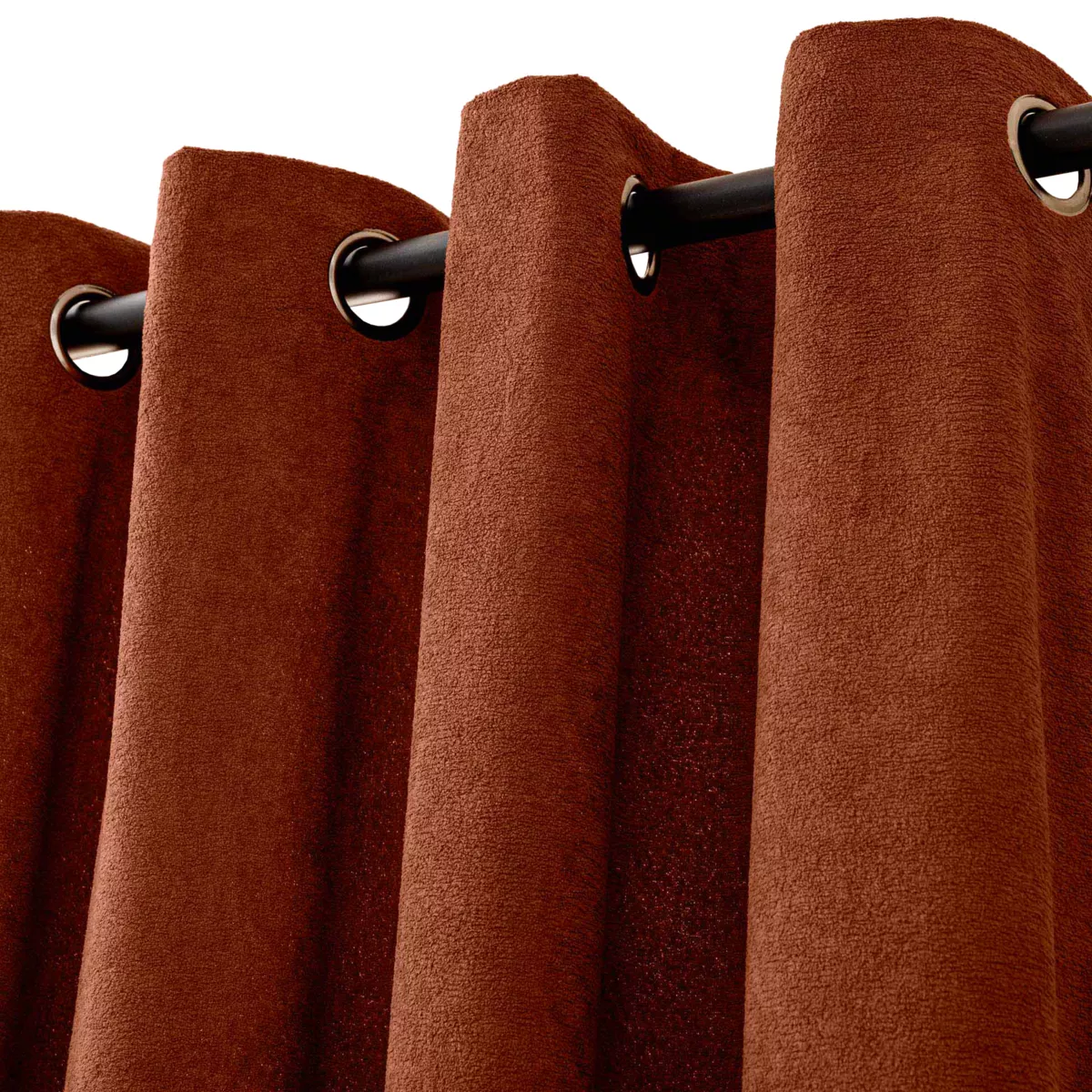 Rideau ˆ Oeillets (140 x 260 cm) Winona Terracotta, Bouclette Unie