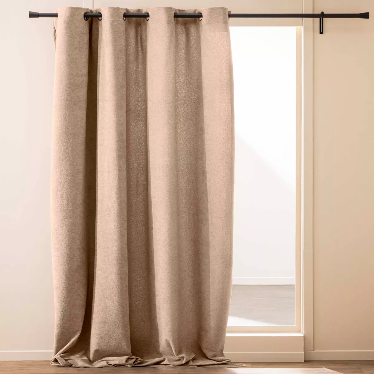 Rideau ˆ Oeillets (140 x 260 cm) Winona Sable, Bouclette Unie