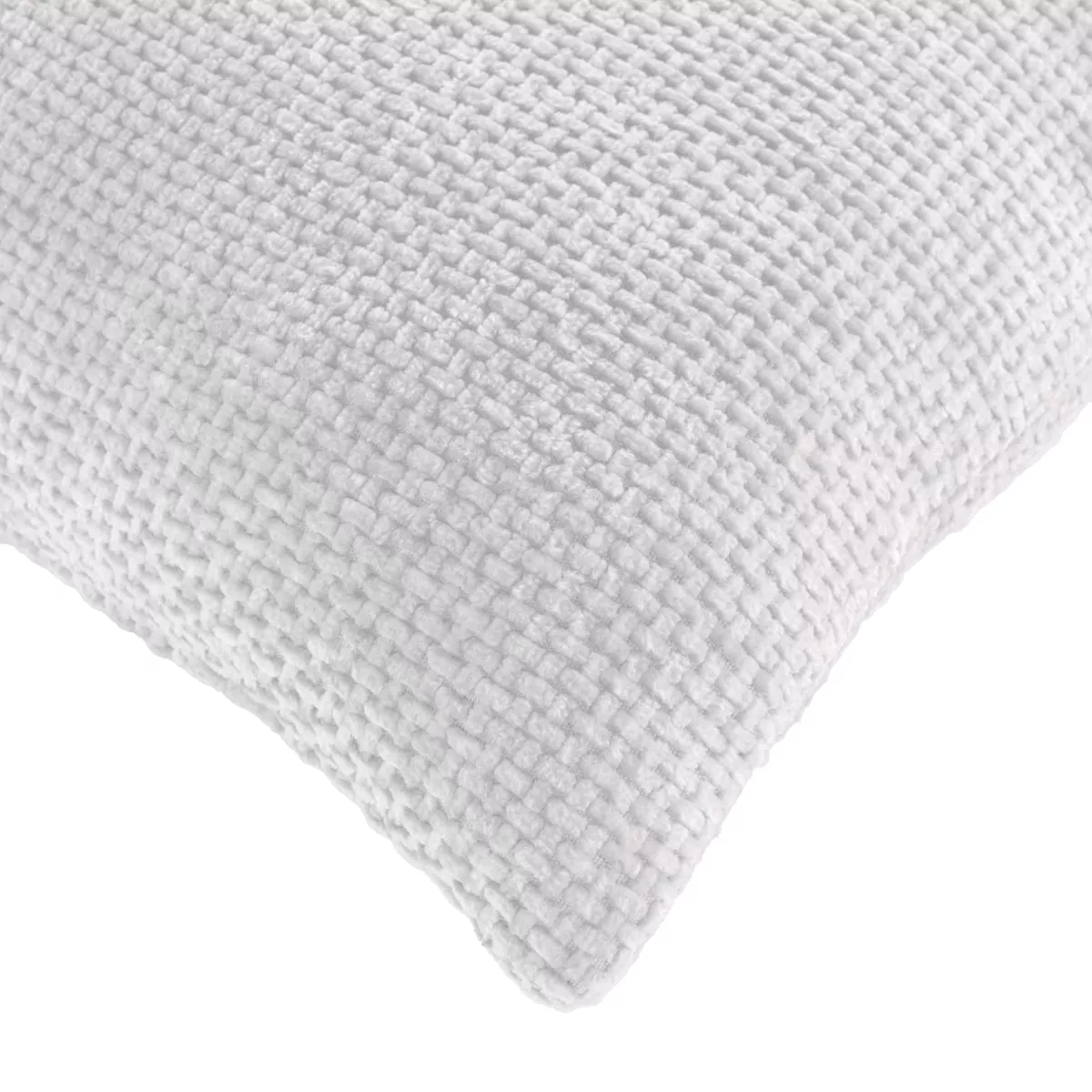 Coussin DŽhoussable (45 x 45 cm) Leo Blanc, Velours Chenille