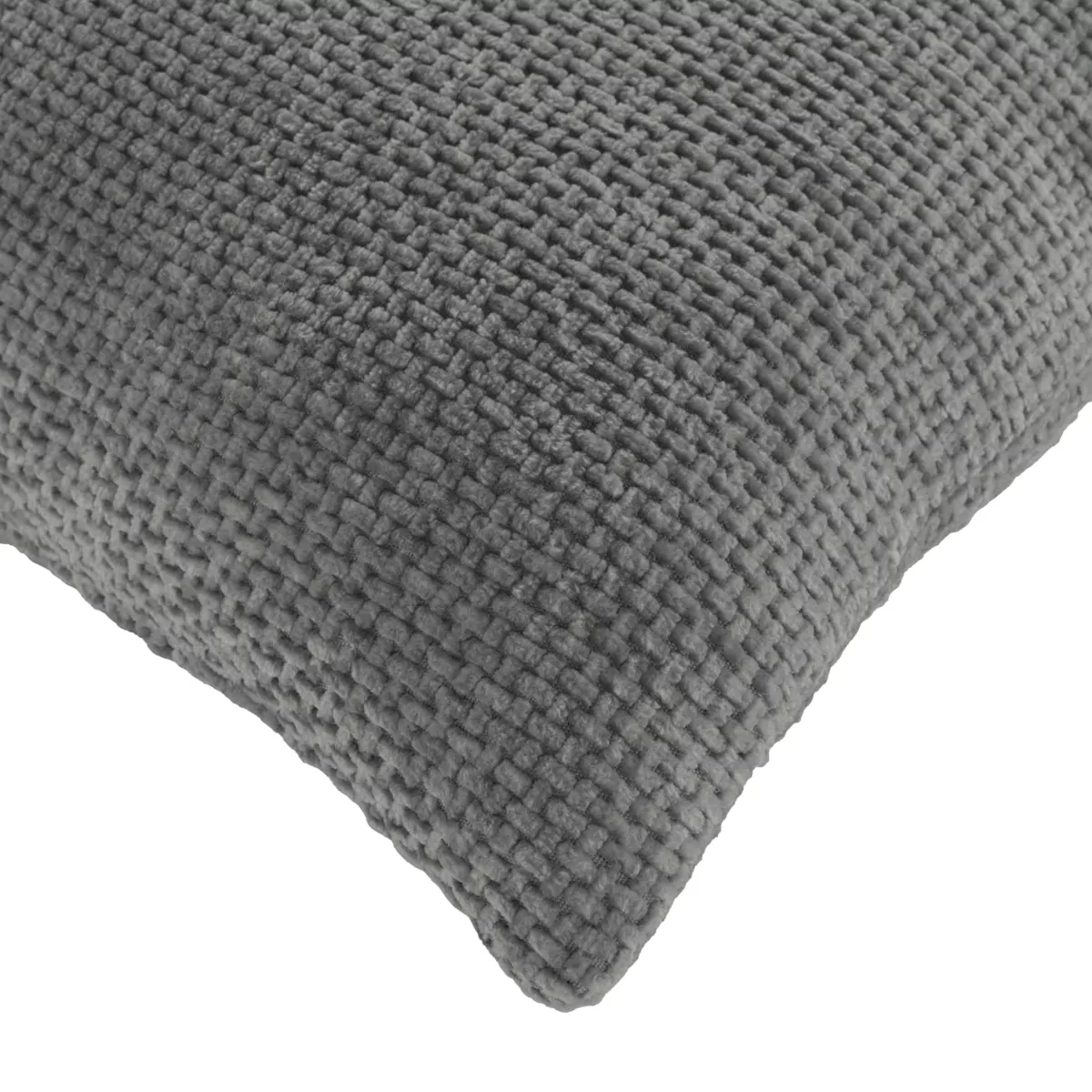 Coussin DŽhoussable (45 x 45 cm) Leo Anthracite, Velours Chenille