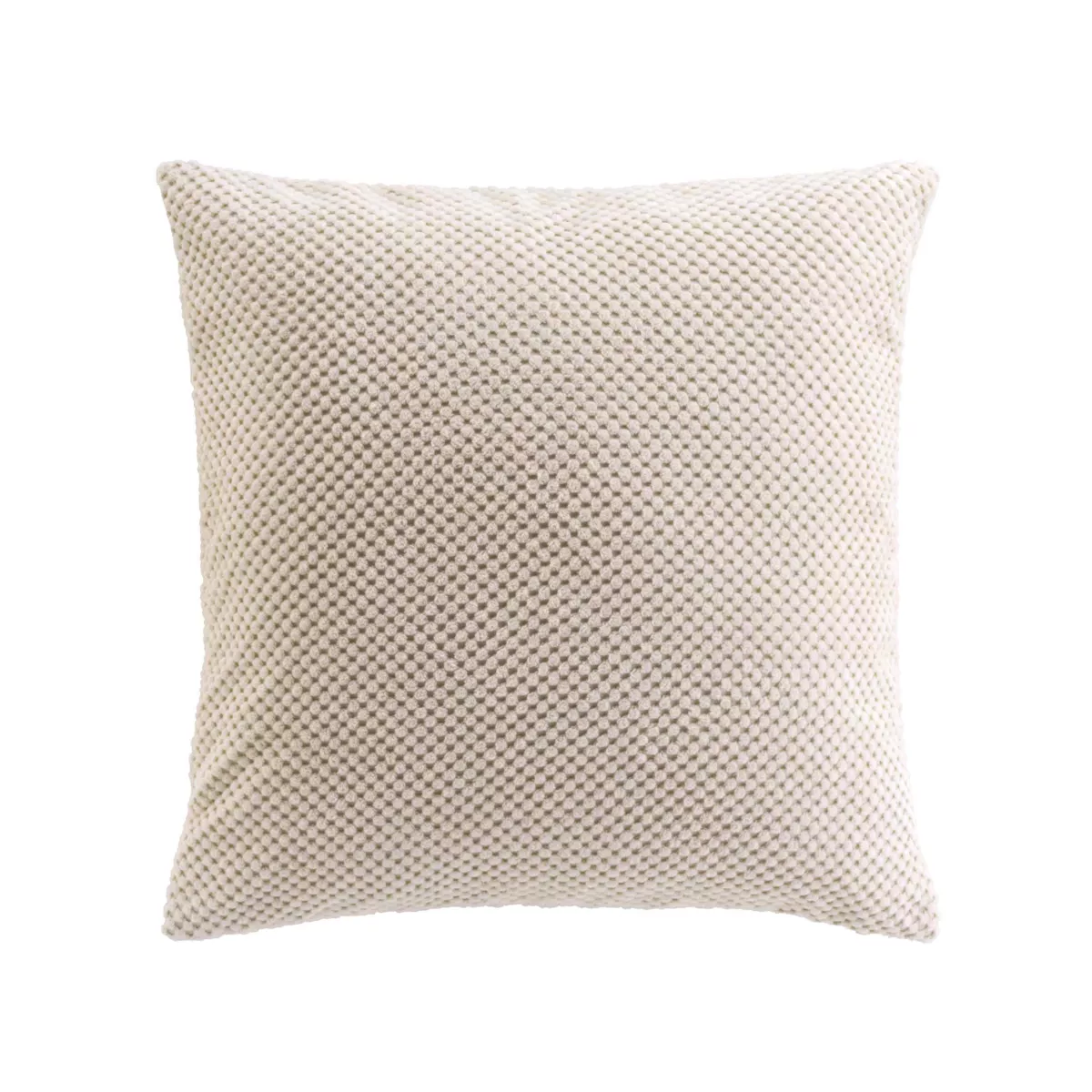Coussin DŽhoussable (45 x 45 cm) Java Naturel, Flanelle Relief Unie