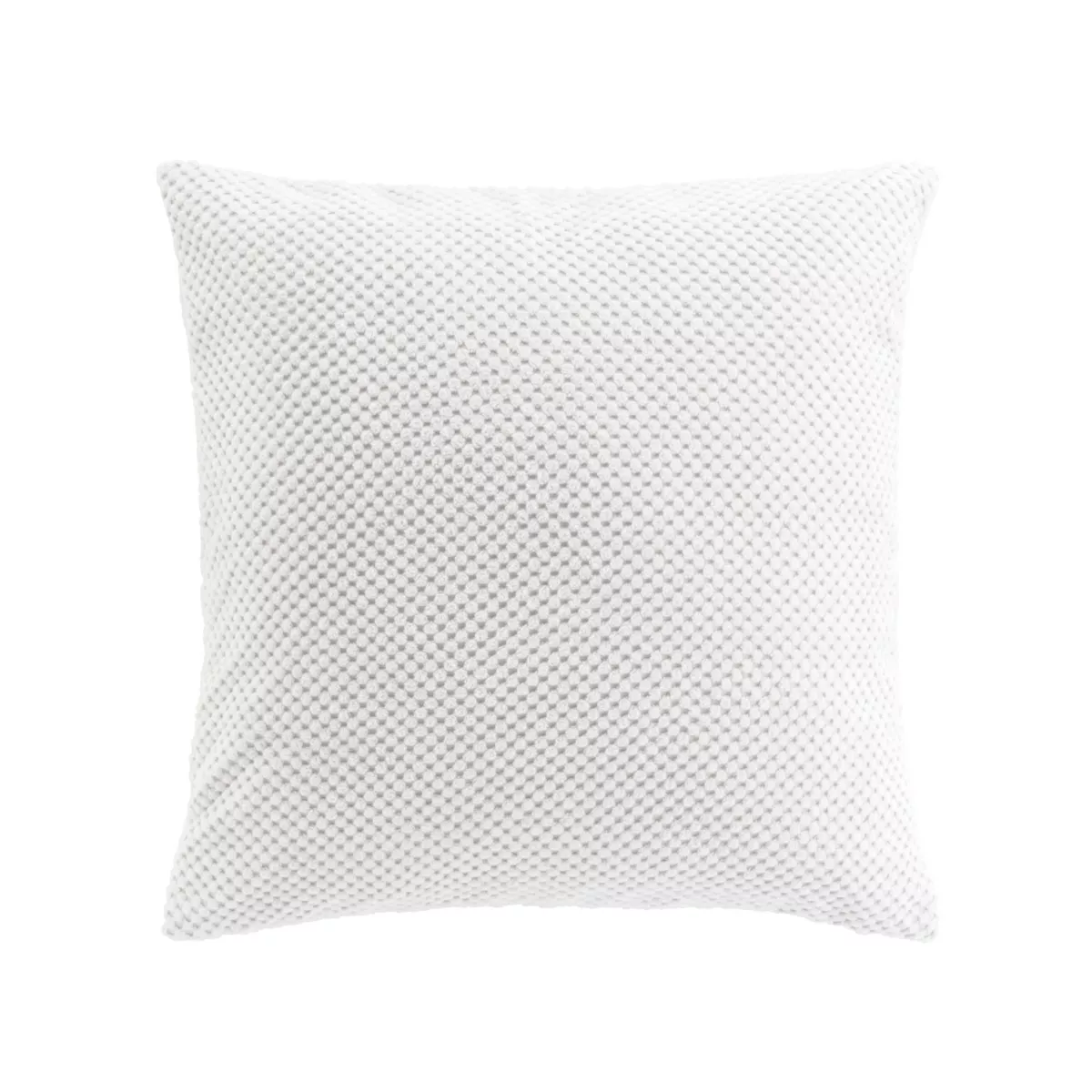 Coussin DŽhoussable (45 x 45 cm) Java Blanc, Flanelle Relief Unie
