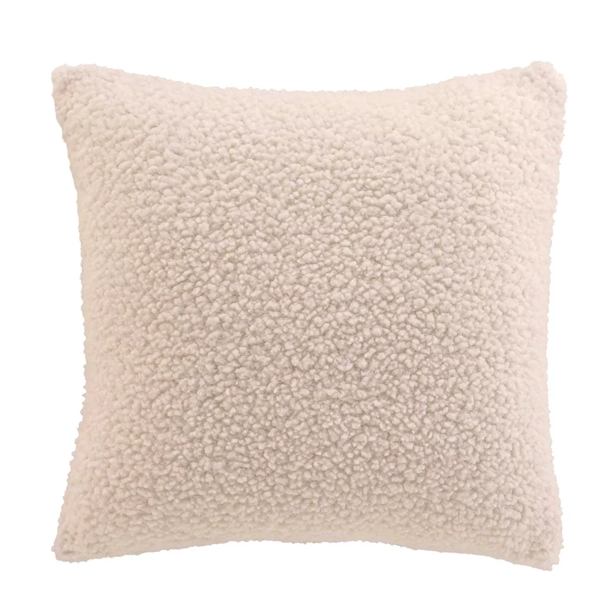 Housse de Coussin (40 x 40 cm) Woolen Naturel, Bouclette Unie
