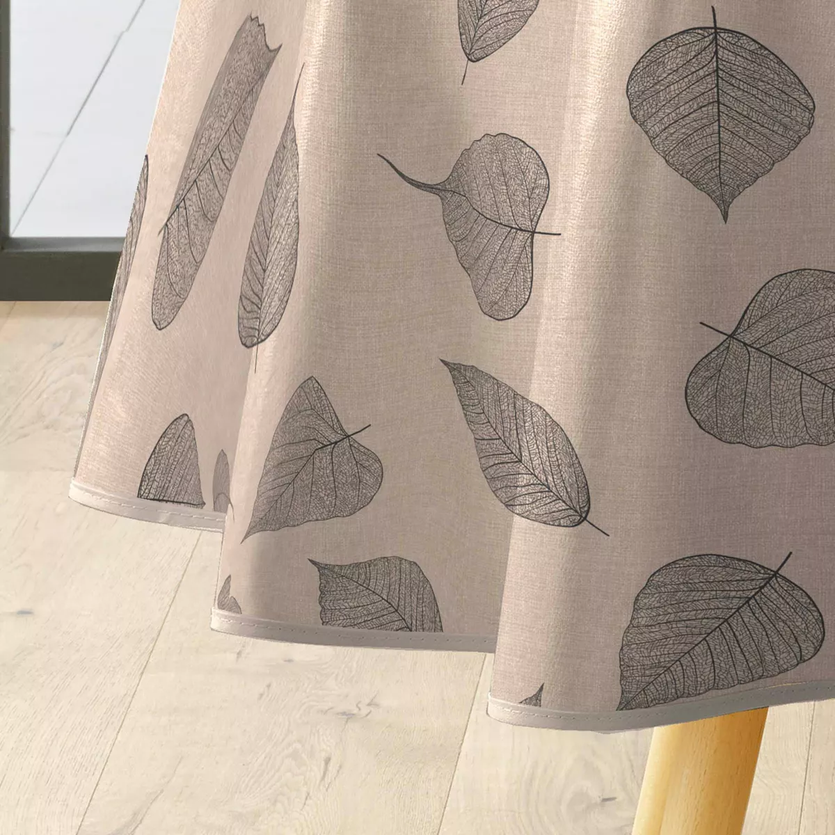 Nappe Ronde (¯ 160 cm) Feuillys Lin, PVC Textilia