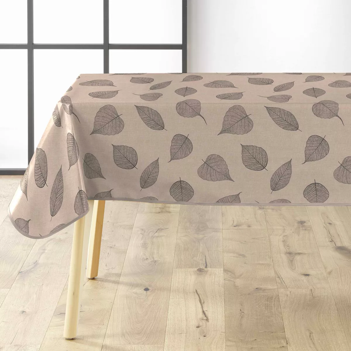 Nappe Rectangle (140 x 240 cm) Feuillys Lin, PVC Textilia