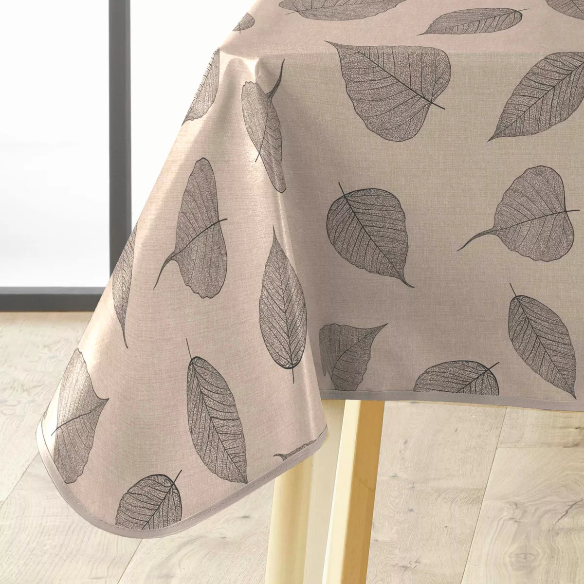 Nappe Rectangle (140 x 240 cm) Feuillys Lin, PVC Textilia