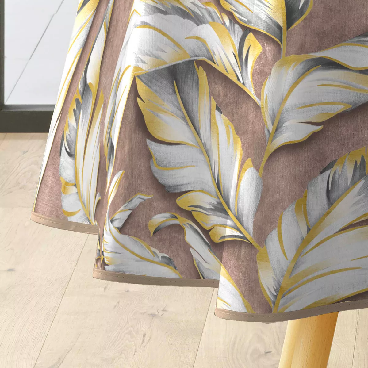 Nappe Ronde (¯ 160 cm) Ebany Choco, PVC Textilia