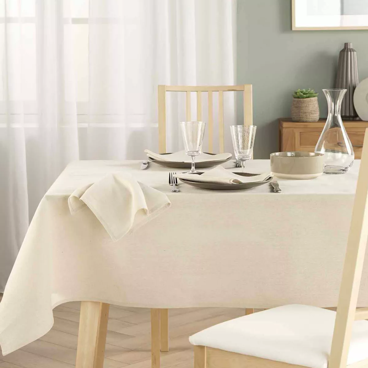 Set di 3 tovaglioli in cotone (40 x 40 cm) Serafine Ecru