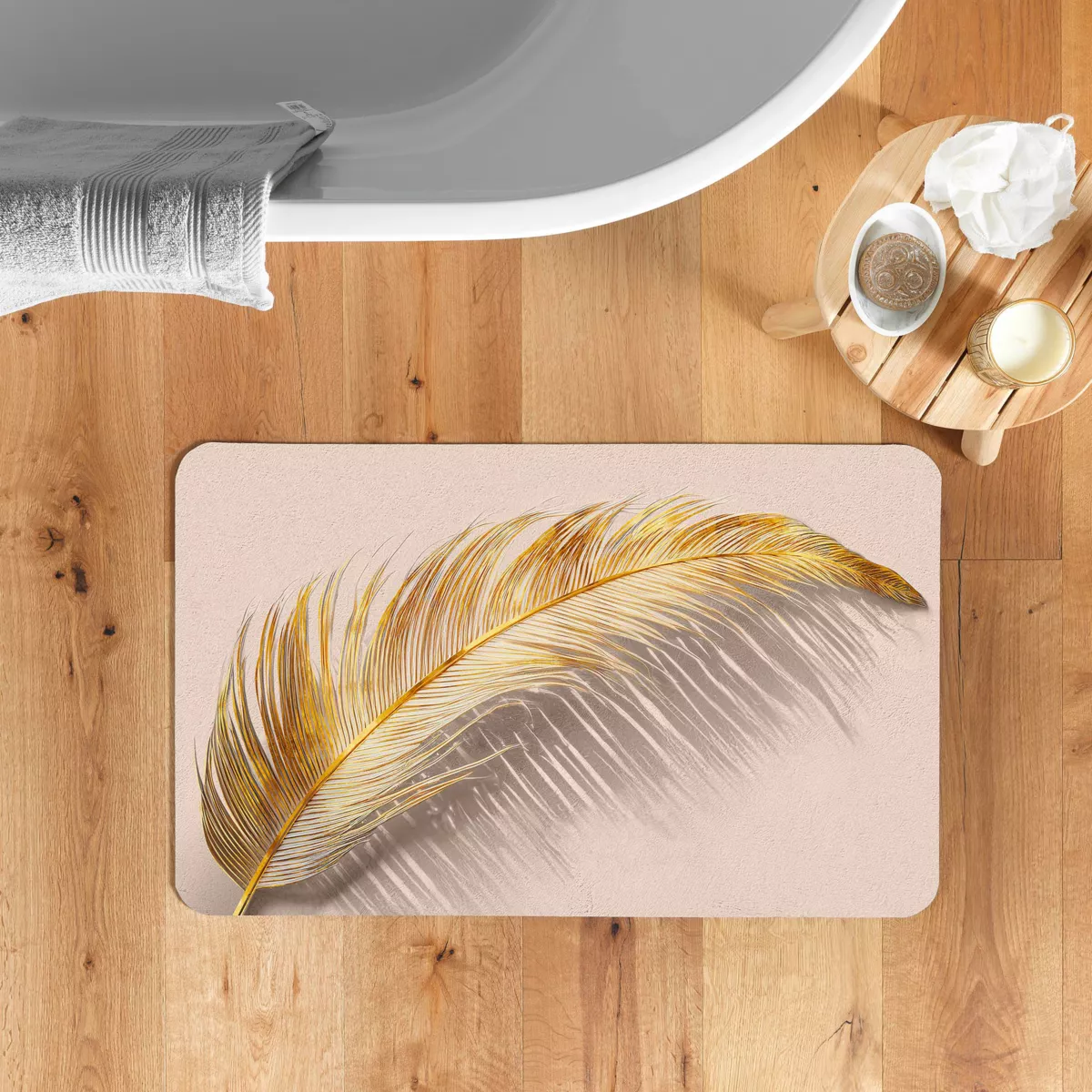 Tappeto da bagno ultra-assorbente (120 x 50 cm) Angelica Ecru