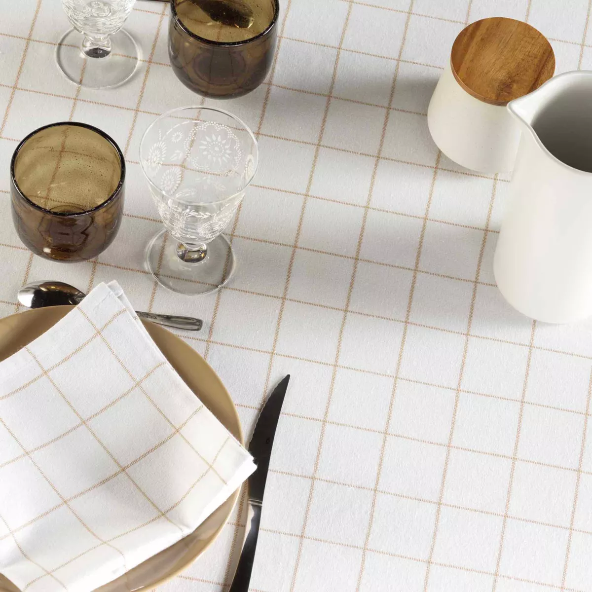 Nappe Rectangle (140 x 240 cm) Axel, Coton & Polyester TissŽ