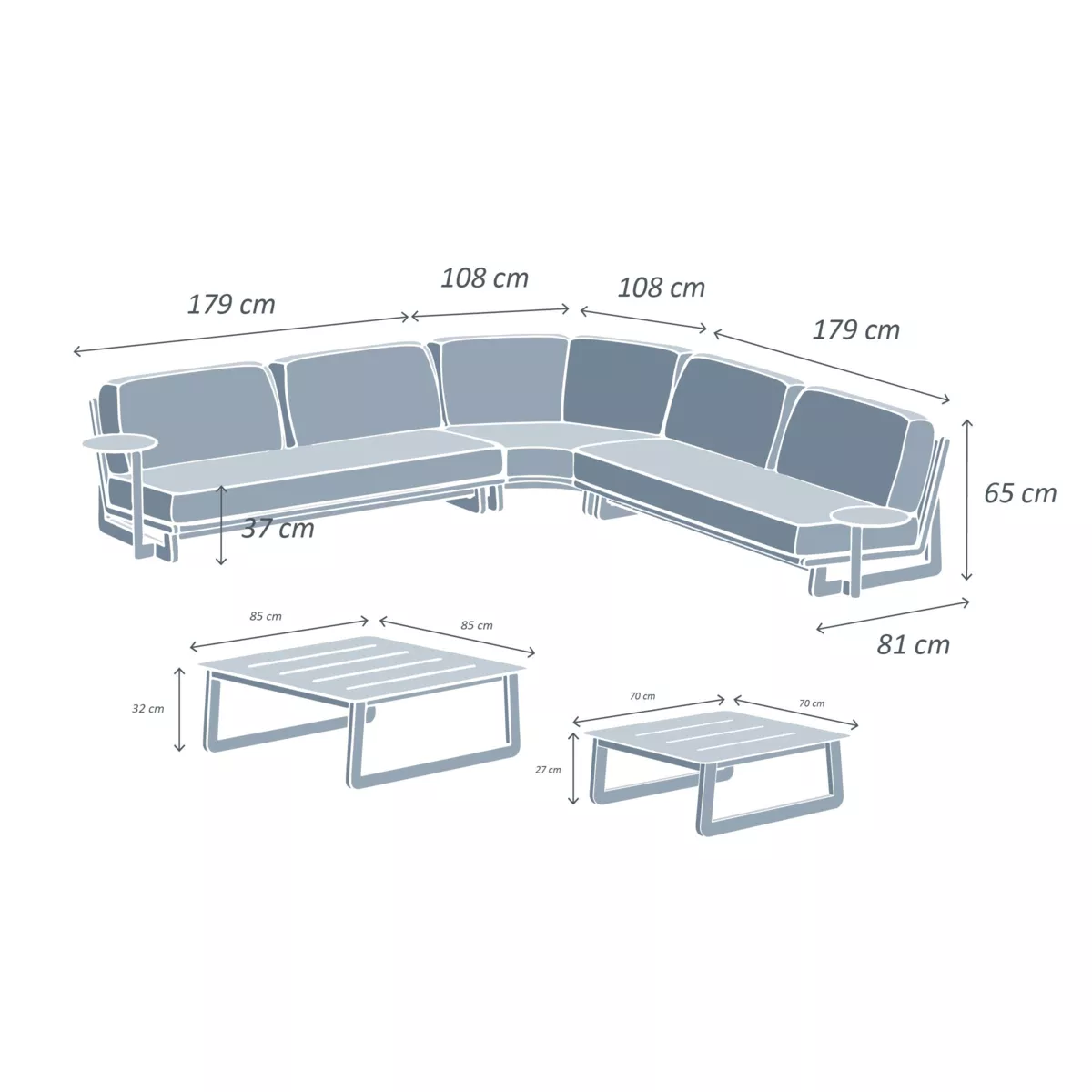 Conjunto de jardín Long Beach Blanco - 7 plazas 7