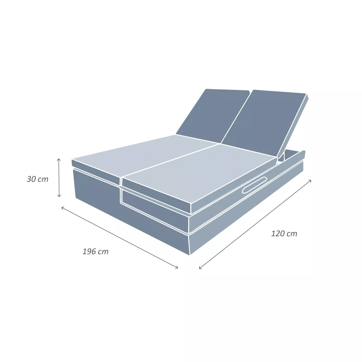 Transat double en résine tressée - Canapé de jardin Calvi Blanc et gris clair