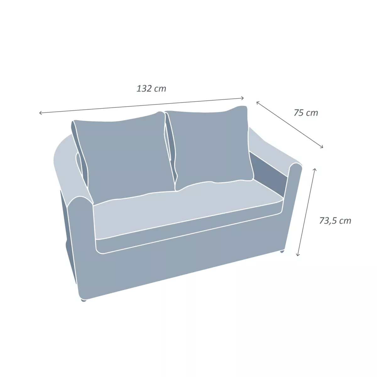 Canapé de jardin en résine tressée 2 places Calvi Gris et gris foncé