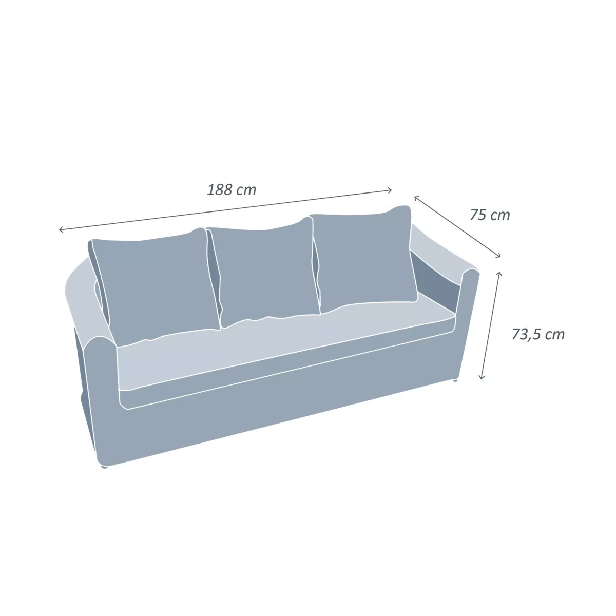 Canapé de jardin en résine tressée 3 places Calvi Sépia et gris foncé