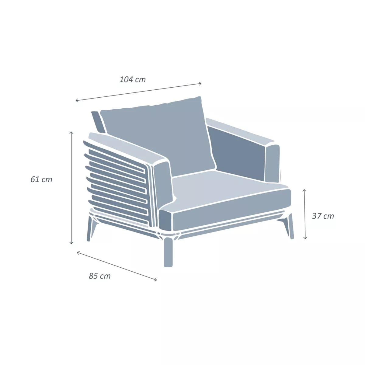 Sillón de jardín de aluminio Monte Carlo Blanco y beige
