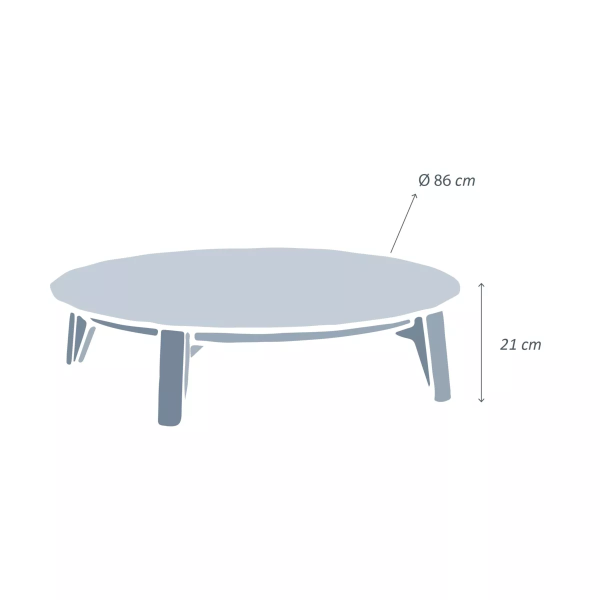 Tavolino basso rotonde (P86 cm) Monte Carlo Bianco