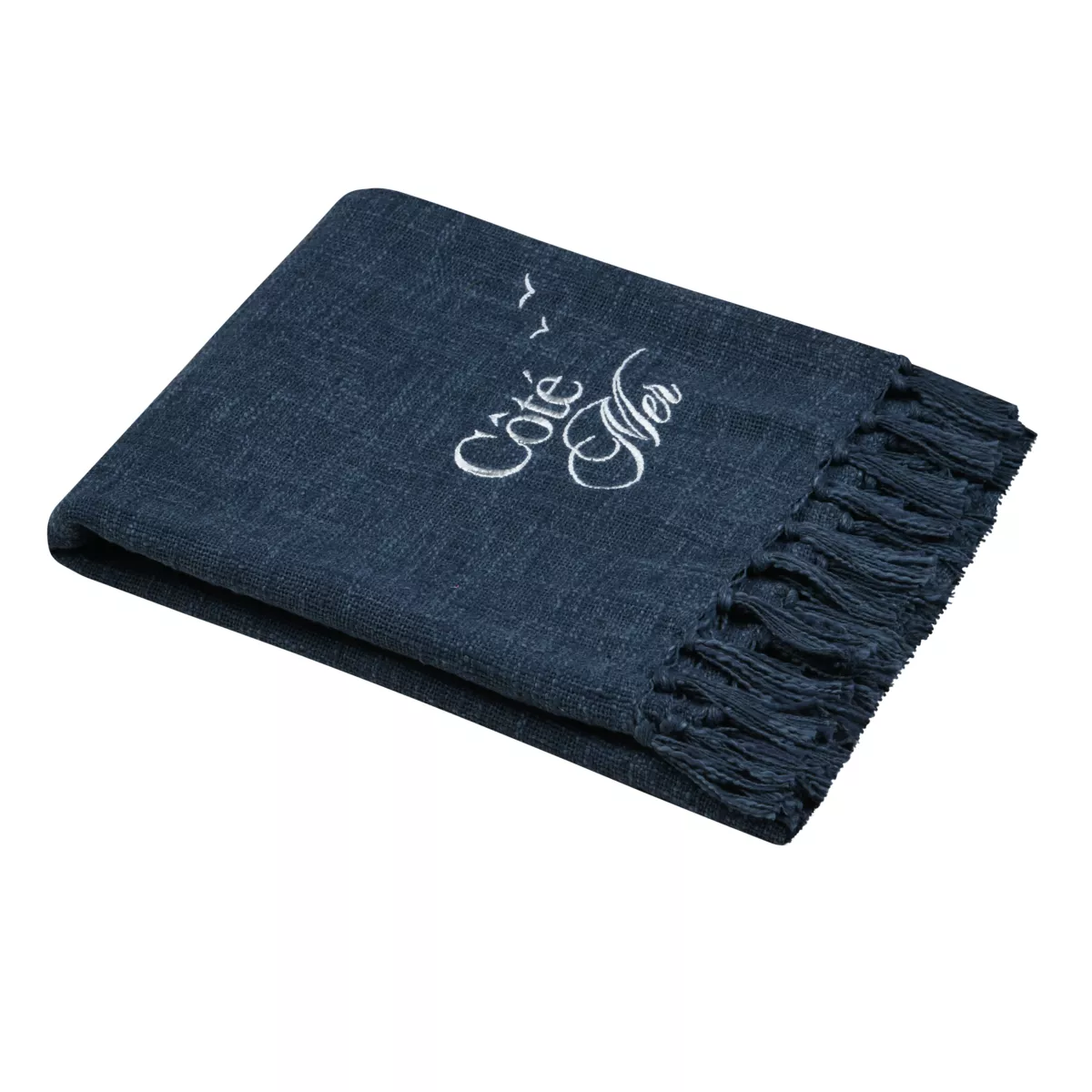 Plaid in cotone morbido (125 x 150 cm) Bordemer Blu navy