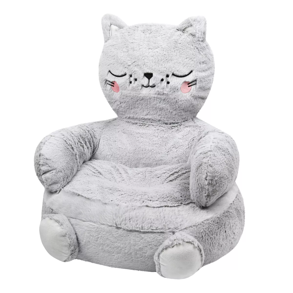 Pouf per bambini a forma di gatto (45 x 45 cm) Louisa Grigio