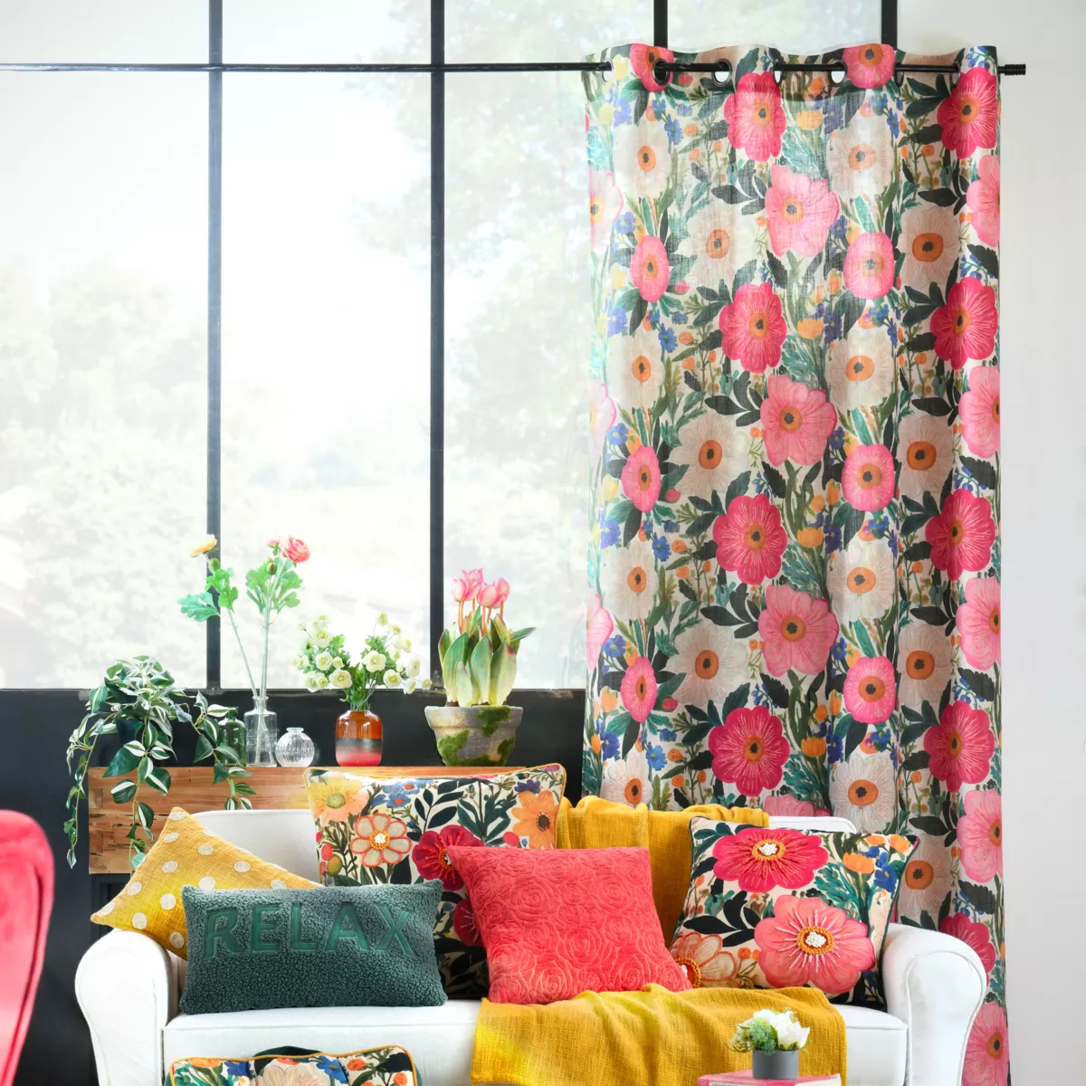 Cojín cuadrado de algodón (50 x 50 cm) Betty Multicolor