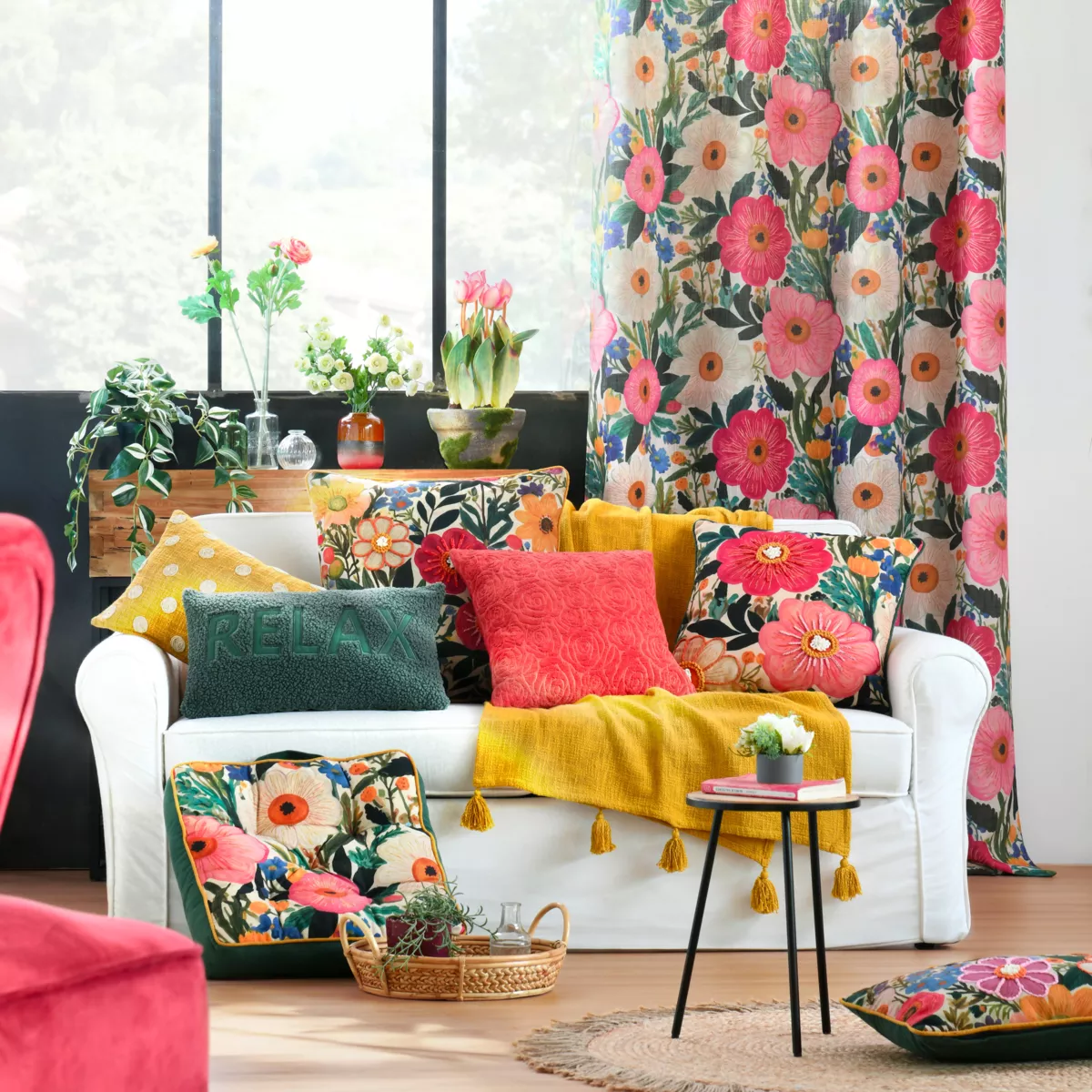 Cojín cuadrado de algodón (45 x 45 cm) Betty Multicolor