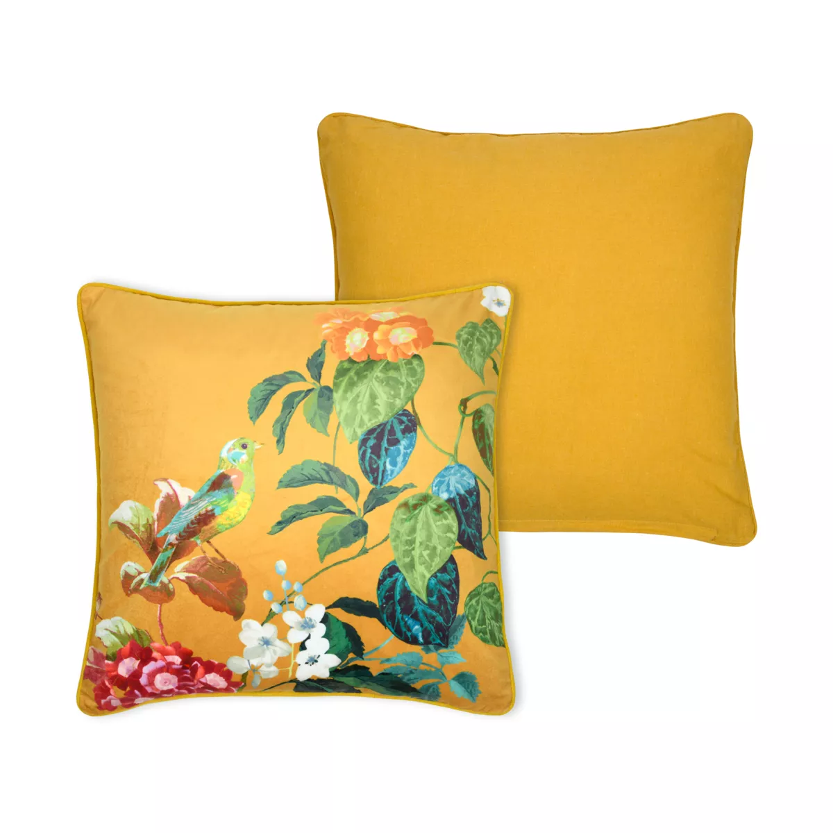 Cuscino quadrato in cotone (50 x 50 cm) Emmy Giallo senape