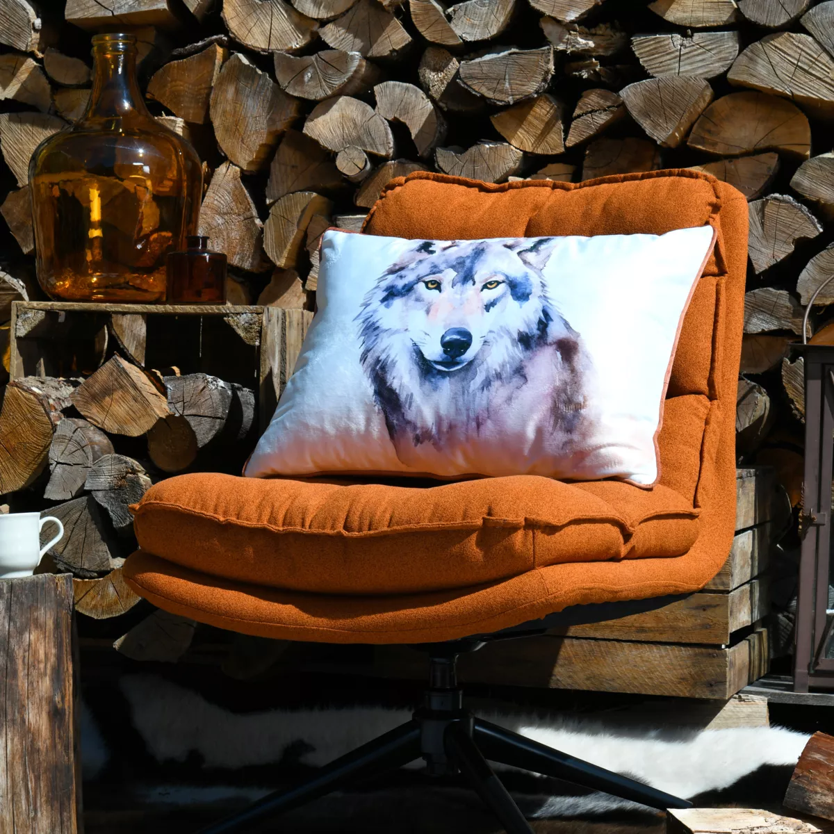 Cuscino Rettangolare (40 x 60 cm) Fauna Ecru