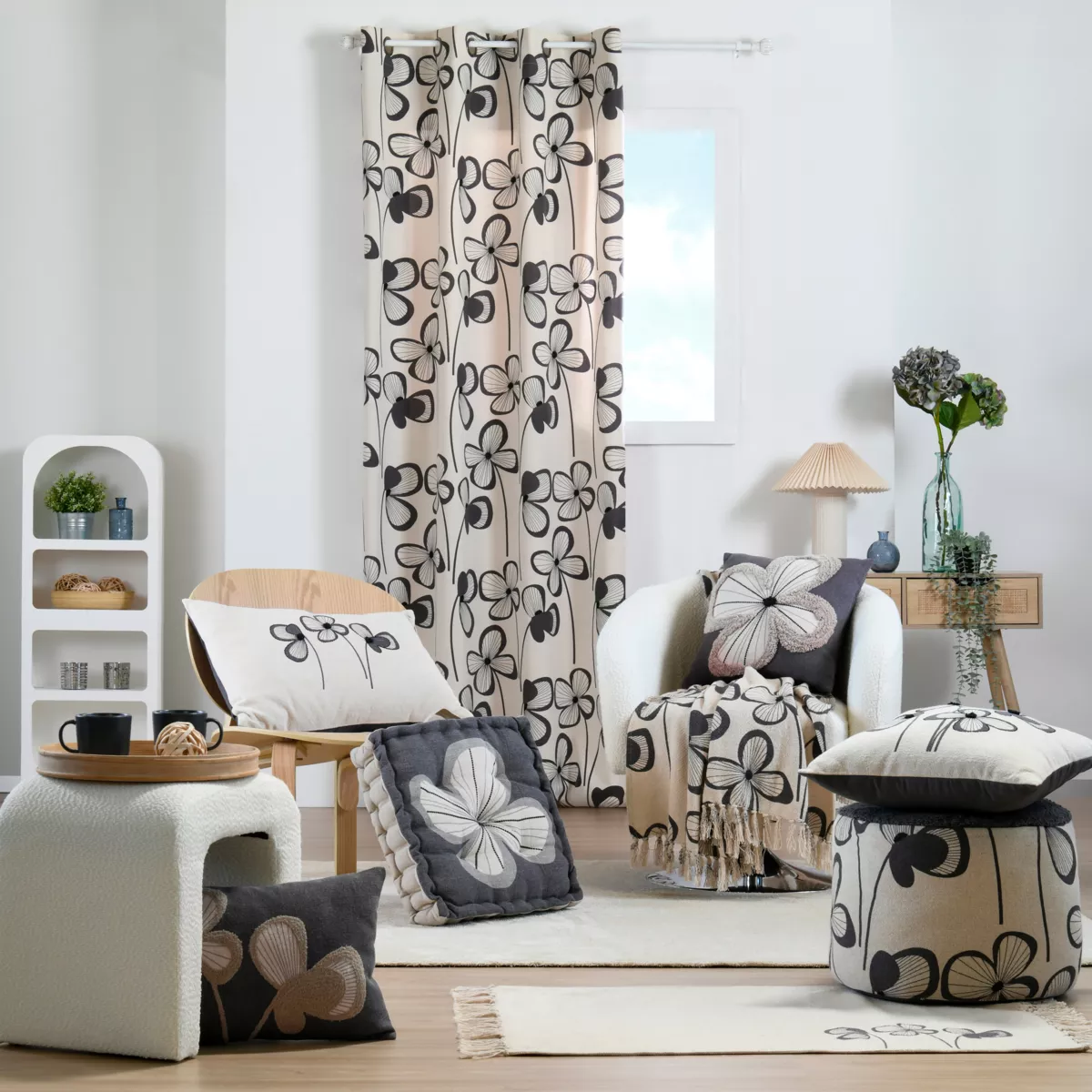 Cuscino da pavimento in cotone (45 x 45 cm) Tilda Grigio ardesia