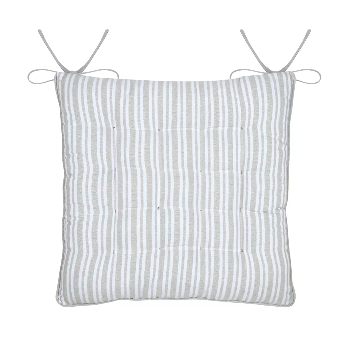 Cojín de silla cuadrado de algodón (38 x 38 cm) Joséphine Gris