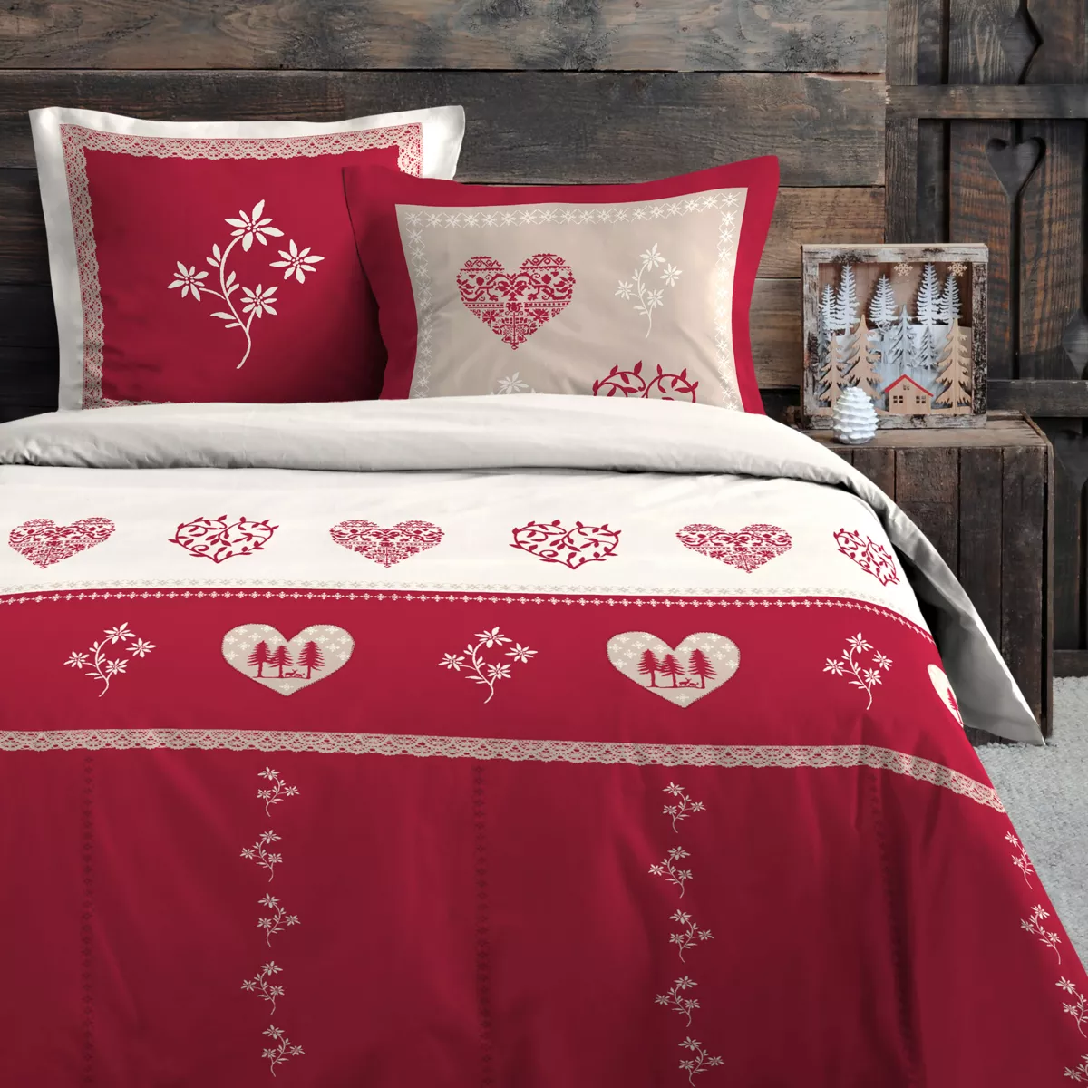 PARURE HOUSSE DE COUETTE MODANE ROUGE 240X220