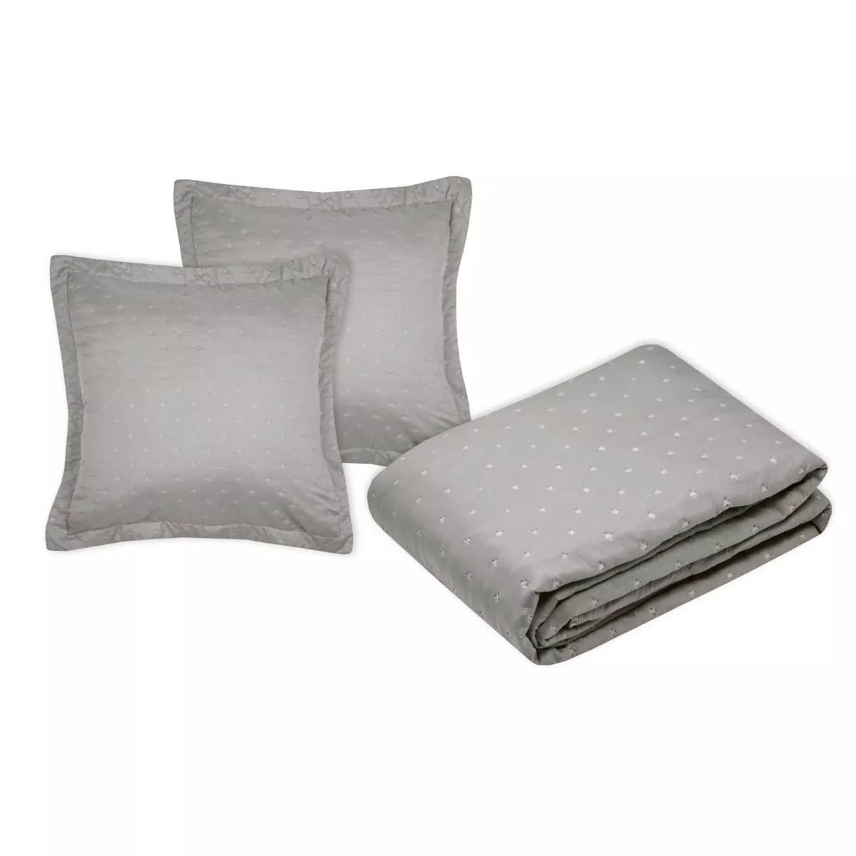Colcha acolchada con dos fundas de almohada (240 x 220 cm) Cléo Taupe
