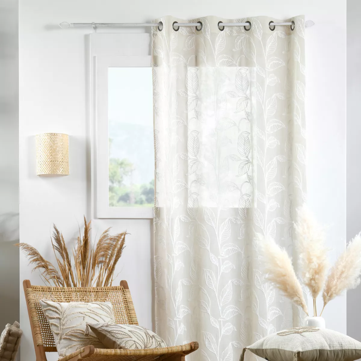 Tenda ad occhielli (140 x 260 cm) Hemera Ecru