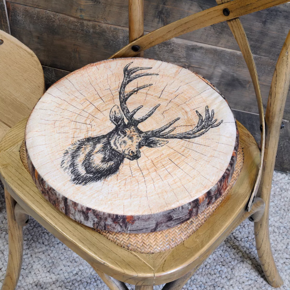 Cuscino per sedia rotondo (38 cm) Gruffy Marrone