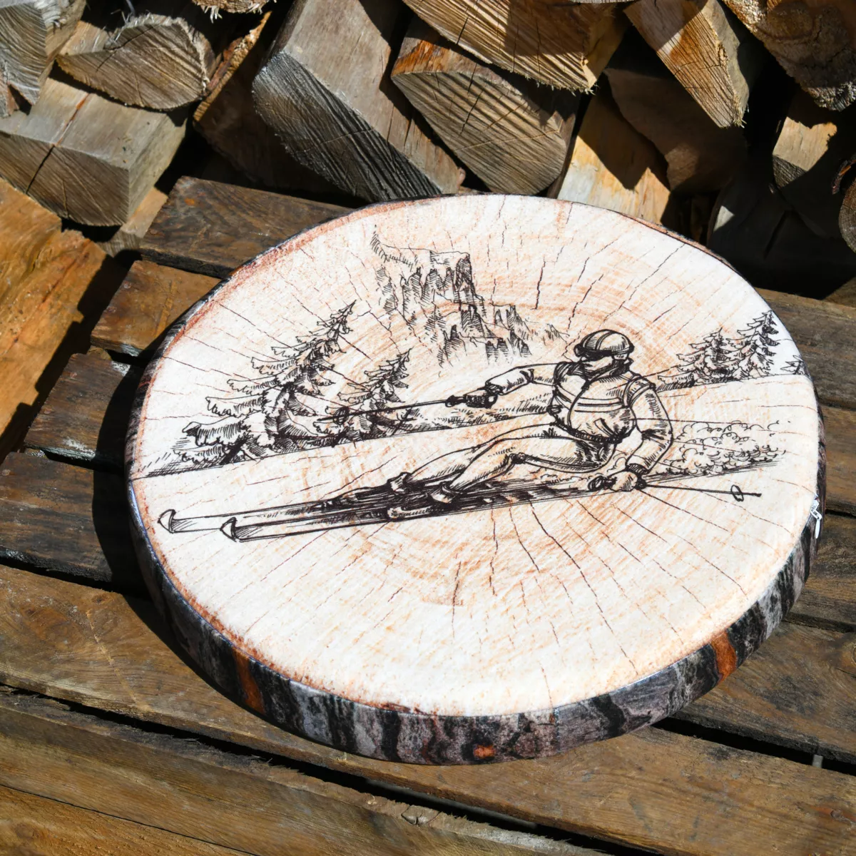 GALETTE DE CHAISE TIGNES BRUN 38X38